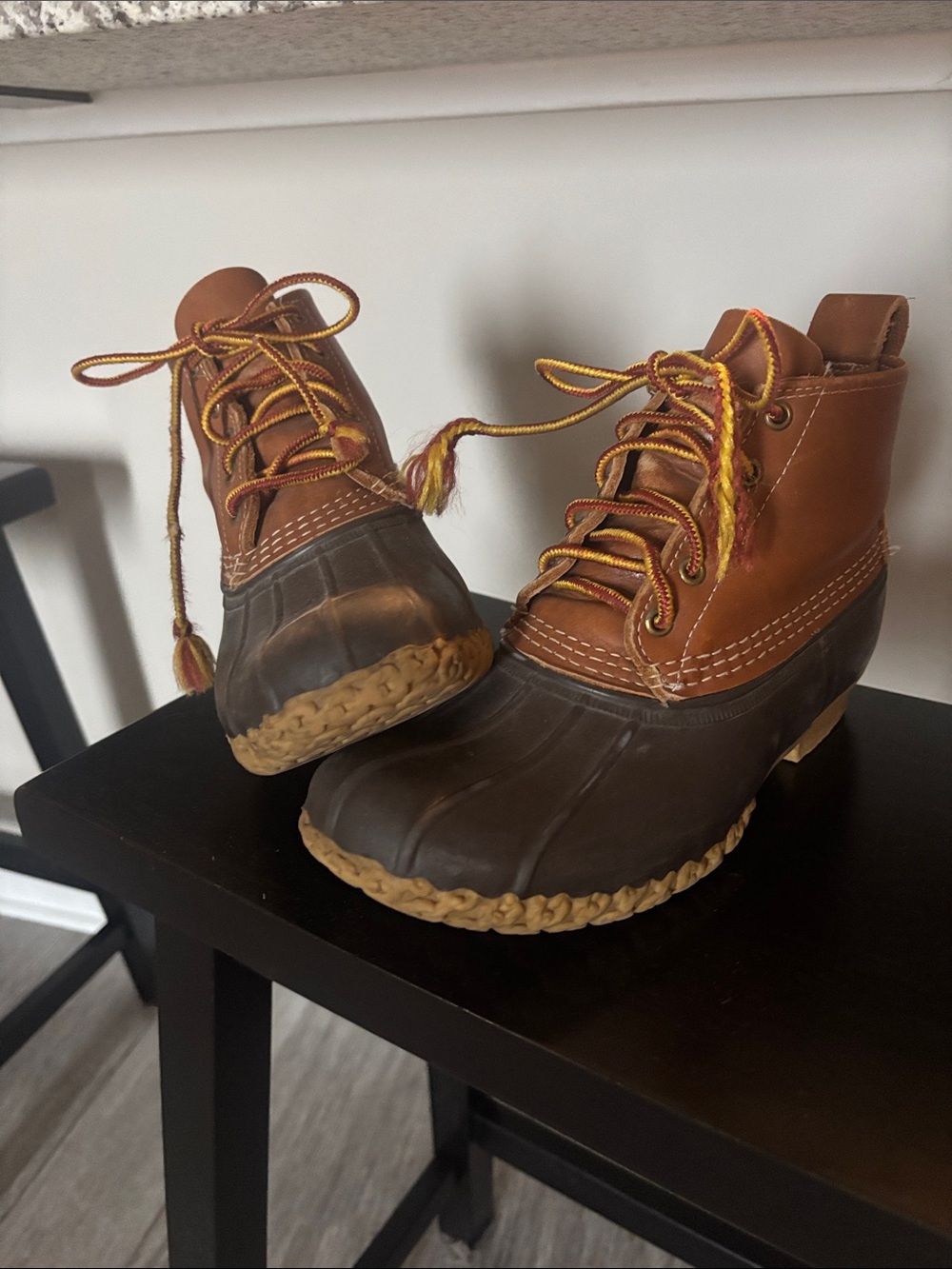 Classic Two-Tone Duck Boots - Brown and Dark Brown